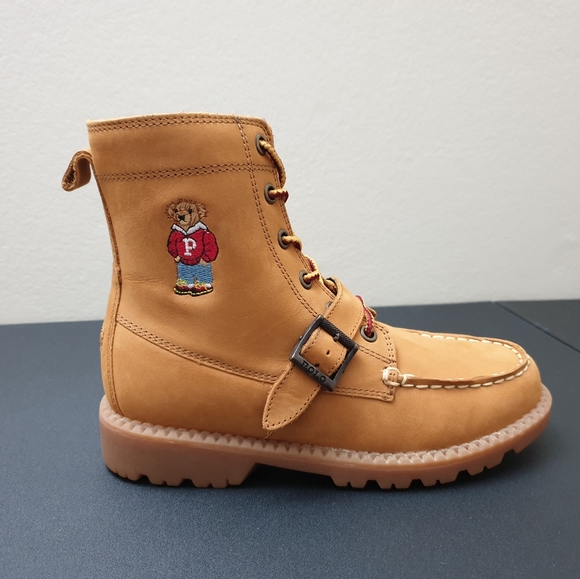 Polo Ralph Lauren Polo Bear Ranger HI II Kids Stylish Boots Shoes Size 3 NEW - Picture 8 of 9
